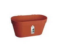 Elho Loft Urban Green Wall Maceta Duo 28 - Maceta para balcón y Exterior, diámetro 28,0 x 13,2 cm, Color marrón y Rojo