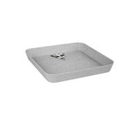 Elho Loft Urban Platillo Cuadrado 28 - Platillo para Exterior y Accesorios - Ø 27,5 x H 3,8 cm - Gris/Hormigón Viviente