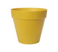 Elho Loft Urban Round 25 - Macetero por Exterior - 100% Plástico Reciclado - Ø 24.5 x H 22.0 cm - Amarillo/Ochre