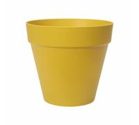 Elho Loft Urban Round 25 - Macetero por Exterior - 100% Plástico Reciclado - Ø 24.5 x H 22.0 cm - Amarillo/Ochre