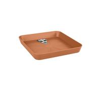 elho Loft Urban Saucer Square 28 - Plato para Exteriores y Accesorios - Ø 27,5 x H 3,8 cm - Marrón/Terra