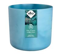 Elho The Ocean Collection Round 22cm - Maceteros Decorativos Interior - Fabricada con residuos del mar - Material 100% reciclable - Azul/Azul Atlántico