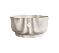 Elho Vibes Fold Bowl 25 - Macetero por Interior - 100% Plástico Reciclado - Ø 24.9 x H 12.1 cm - Blanco/Blanco Lino