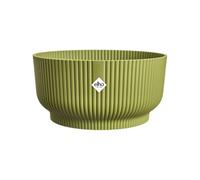 Elho Vibes Fold Bowl 25 - Macetero por Interior - 100% Plástico Reciclado - Ø 24.9 x H 12.1 cm - Verde/Verde Helecho