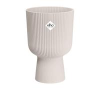Elho Vibes Fold Coupe 30 - Macetero por Interior - 100% Plástico Reciclado - Ø 29.5 x H 44.7 cm - Blanco/Blanco Lino