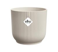 Elho Vibes Fold Round 47 - Macetero por Interior - 100% Plástico Reciclado - Ø 47 x H 43.6 - Blanco/Blanco Lino