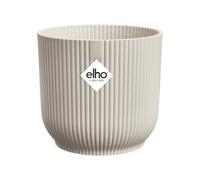 Elho Vibes Fold Round 47 - Macetero por Interior - 100% Plástico Reciclado - Ø 47 x H 43.6 - Blanco/Blanco Lino