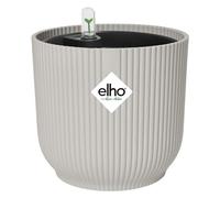 Elho Vibes Fold Round con Sistema de Regado - Macetero por Interior - 100% Plástico Reciclado - Ø 18 cm - Blanco/Silky White