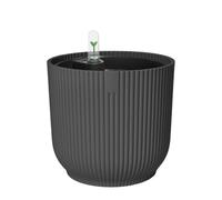 Elho Vibes Fold Round con Sistema de Regado - Macetero por Interior - 100% Plástico Reciclado - Ø 22 cm - Anthracite