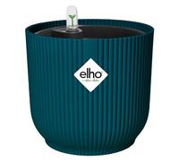 Elho Vibes Fold Round con Sistema de Regado - Macetero por Interior - 100% Plástico Reciclado - Ø 22 cm - Azul/Deep Blue