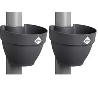 Elho Vibia Campana Drainpipe clicker 22cm Maceta - Anthracite (Paquete de 2)