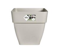 Elho Vibia Campana Square 30 - Macetero por Exterior - 100% Plástico Reciclado - Ø 28.8 x H 28.2 cm - Blanco/Silky White