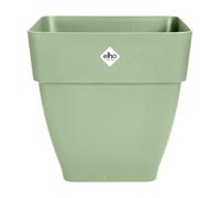Elho Vibia Campana Square 37 - Macetero por Exterior - 100% Plástico Reciclado - Ø 36.4 x H 35.6 cm - Verde/Pistache Green