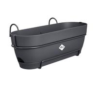 Elho Vibia Campana Trough allin1 50cm Jardinera - Anthracite | L 26 x An. 50.4 x Al. 17.7 cm | Plato integrado