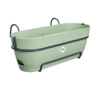 Elho Vibia Campana Trough allin1 50cm Jardinera - Pistache Green | L 26 x An. 50.4 x Al. 17.7 cm | Plato integrado
