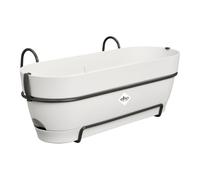 Elho Vibia Campana Trough allin1 50cm Jardinera - Silky White | L 26 x An. 50.4 x Al. 17.7 cm | Plato integrado