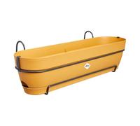 Elho Vibia Campana Trough allin1 70cm jardineras - Honey Yellow | L 26 x An. 70.4 x Al. 17.7 cm | Plato integrado