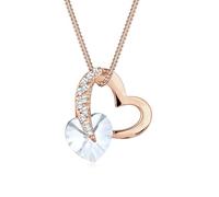 Eli - Collar con Colgante para Mujer de Plata de Ley con Cristales 45 cm