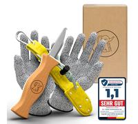 Eli® Cuchillo de Tallado para Niños con Funda de Fieltro desde 6 Años - Cuchillo Infantil Set de Tallado in uantes Resistentes a Cortes - Cuchillo de Talla para Niños - Herramienta de Tallado