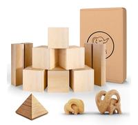 Eli® Tilo de madera para tallar - Juego medio de bloque de madera - que madera de tilo para tallar o tornear - Plantilla para tallar - Juego de madera en blanco - Madera cantada - Madera para adultos