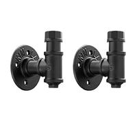 Elibbren Paquete de 2 ganchos de pared vintage para bata de baño y toalla para colgar, estilo rústico, industrial, de hierro, para colgar en la pared, resistente, accesorios de montaje incluidos