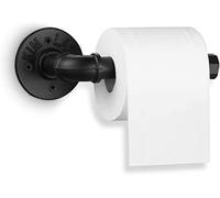 Elibbren Portarrollos de Papel higiénico de Tubo Industrial, Resistente, Vintage, rústico, para Rollo de Papel de Pared, toalleros con Accesorios para baño, Cocina, Dormitorio, Pasillo, Negro, 1