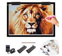 elice Mesa de luz LED A2, tablero de dibujo ultrafino de 7 mm, brillo regulable continuamente, panel de luz grande para pintura de diamantes, dibujo, diseño de bocetos, con adaptador de 12 V 2 A