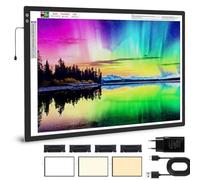 elice Recargable grande A1 Leuchttisch,6000mAh Batteriebetriebener,3-Farben-Lichtmodi,Leuchttafel con 5-stufiger/stufenlose Helligkeit Leuchtplatte zum diamond painting,Skizzieren,Zeichnen