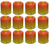 Elico - Lote de 12 cartuchos de rosca universales de 300 g, rosca 7/16, cartucho de válvula EN 417, válvula de rosca, quemador de butano y propano mixto, hornillo de gas, estufa de gas, quemador de