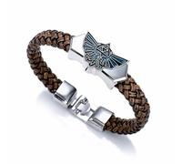 ELIE&EASON Zelda - Collar Zelda Breath of the Wild, pulsera Zeld, joyería de dibujos animados, joyería de aleación de aliento salvaje, cuerda de cuero tejida para cosplay, para fanáticos del juego