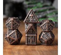 Elifel DND Dados Metálicos DND de 7 Piezas D4 D6 D8 D10 D12 D20 D% Dados Poliédricos Metal D&D para Dungeons and Dragons Pathfinder MTG Juegos de rol
