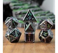 Elifel DND Dados Metálicos DND de 7 Piezas D4 D6 D8 D10 D12 D20 D% Dados Poliédricos Metal D&D para Dungeons and Dragons Pathfinder MTG Juegos de rol