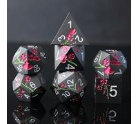 Elifel DND Dados Metálicos DND de 7 Piezas D4 D6 D8 D10 D12 D20 D% Dados Poliédricos Metal D&D para Dungeons and Dragons Pathfinder MTG Juegos de rol