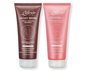 Elifexir | Ritual Cuidado Y Belleza Escote | Exfoliante Cacao Sense + Crema Reafirmante y Nutritiva De Senos y Escote | Hidratación, Firmeza y Efecto Tensor