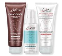 Elifexir | Ritual Plan De Choque Anticelulitico | Exfoliante Cacao Sense + Anticelulítico Aceite Minucell Intensive + Reafirmante Cremigel Antiflacidez | Reduce La Celulitis y Redefine tu Figura
