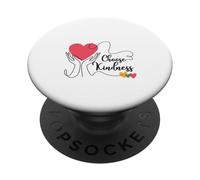 Elige amabilidad, corazón retro, positividad, sé amable y motivacional PopSockets PopGrip Adhesivo