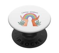 Elige amabilidad, corazón retro, positividad, sé amable y motivacional PopSockets PopGrip Adhesivo