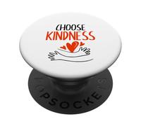 Elige amabilidad, corazón retro, positividad, sé amable y motivacional PopSockets PopGrip Adhesivo