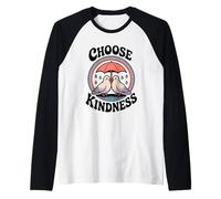 Elige bondad Lindas Palomas amorosas Retro pájaros bajo el Paraguas Camiseta Manga Raglan