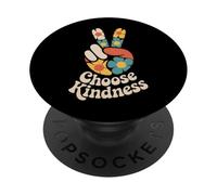 Elige bondad Signo de Paz Hippie Flor Margarita Groovy Retro PopSockets PopGrip Adhesivo