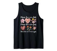Elige el amor sobre el odio El miedo otra vez Mensaje floral Camiseta sin Mangas