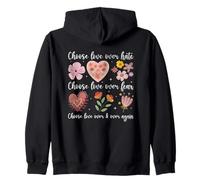 Elige el amor sobre el odio El miedo otra vez Mensaje floral Sudadera con Capucha