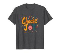Elige la impresión Retro inspiradora Joy para los Amantes de la positividad Camiseta, Hombre, Jaspeado Oscuro, 6XL