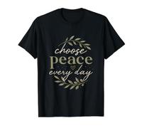 Elige la Paz Todos los días Christian Olive Branch Faith Camiseta Camiseta gráfica económica, Hombre, Negro, S