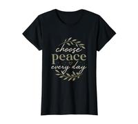 Elige la Paz Todos los días Christian Olive Branch Faith Camiseta Camiseta gráfica económica, Mujer, Negro, M