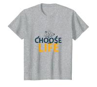 Elige la Vida: Inspirando la sabiduría de la Naturaleza para los buscadores de positividad Camiseta, Niños, Gris Jaspeado, 6 años