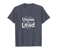 Elige liderar: Tema Inspirador de Red Motivacional Camiseta, Hombre, Azul Jaspeado, L