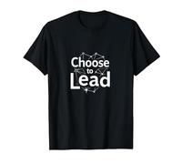 Elige liderar: Tema Inspirador de Red Motivacional Camiseta, Hombre, Negro, S