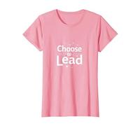 Elige liderar: Tema Inspirador de Red Motivacional Camiseta, Mujer, Rosado, XS