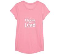 Elige liderar: Tema Inspirador de Red Motivacional Camiseta, Niñas, Rosado, Pequeña